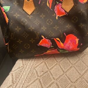 Louis Vuitton Brown and Pink Floral Tote
